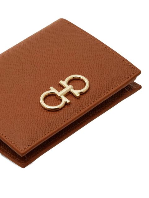 Ferragamo Gancini Buckle Compact Wallet - Brown