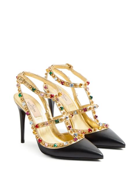 Valentino Garavani 100mm Rockstud embellished pumps - Black