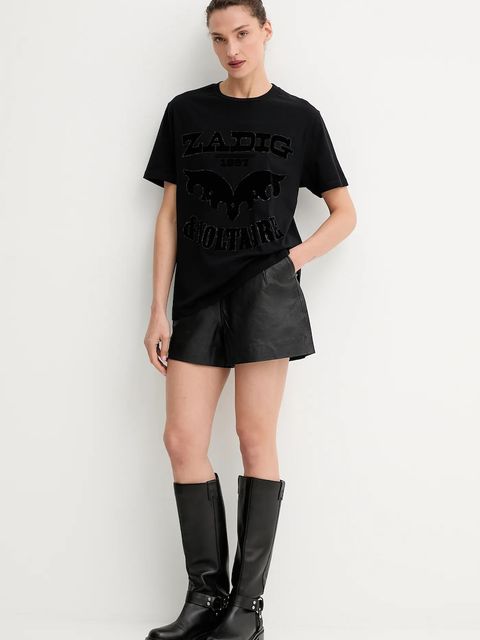 ZADIG&VOLTAIRE t-shirt bawełniany damski kolor czarny JWTS02826