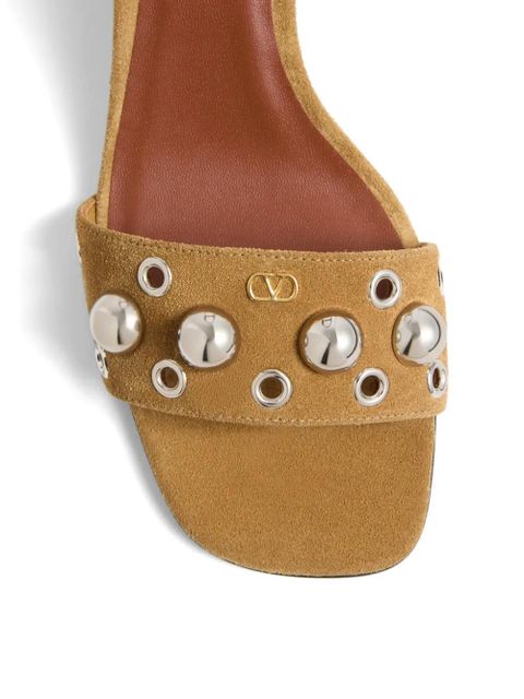 Valentino Garavani Nellcôte ball-studs leather sandals - Brown