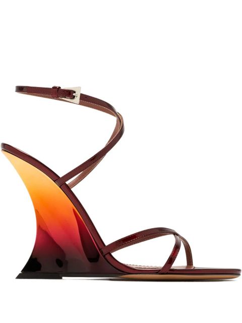 Paris Texas 105mm Nina wrap-around straps wedge heeled sandals - Red - zdjęcie produktu nr 1