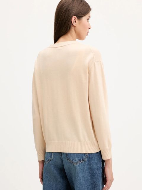 Guess Jeans kardigan z domieszką wełny kolor beżowy lekki W4BR16 Z3HO2