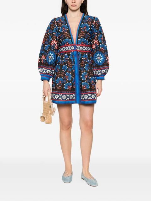 FARM Rio Latina Scarf V-neck mini dress - Black - zdjęcie produktu nr 2