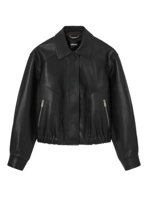Versace zip leather jacket - Black - zdjęcie produktu nr 1