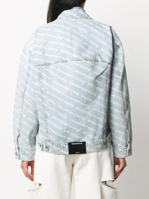 Alexander Wang Falling Back logo-print denim jacket - Blue