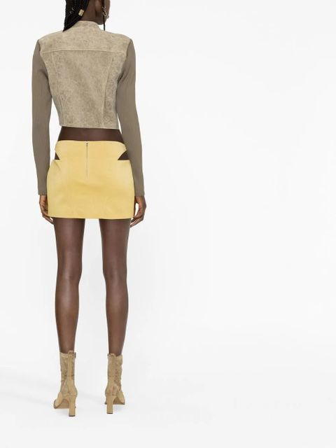 MISBHV fitted leather jacket - Neutrals