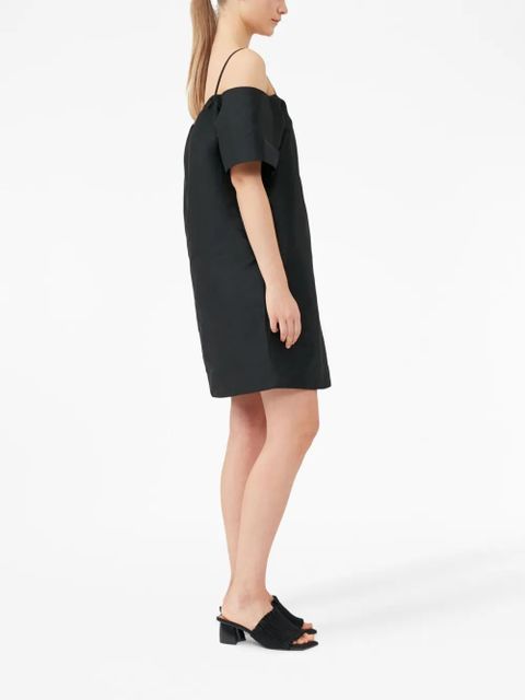 GANNI plain cold-shoulder mini dress - Black