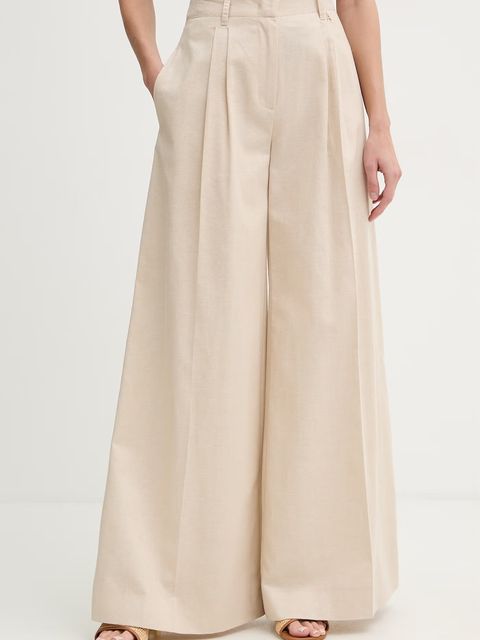 Twinset spodnie wide leg damskie z dodatkiem lnu - zdjęcie produktu nr 2