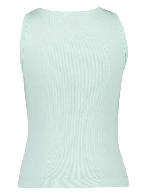 Casablanca rine-ribbed square-neck tank top - Green