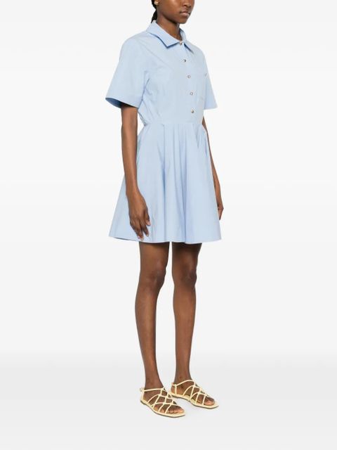 Maje pleated short-sleeve dress - Blue