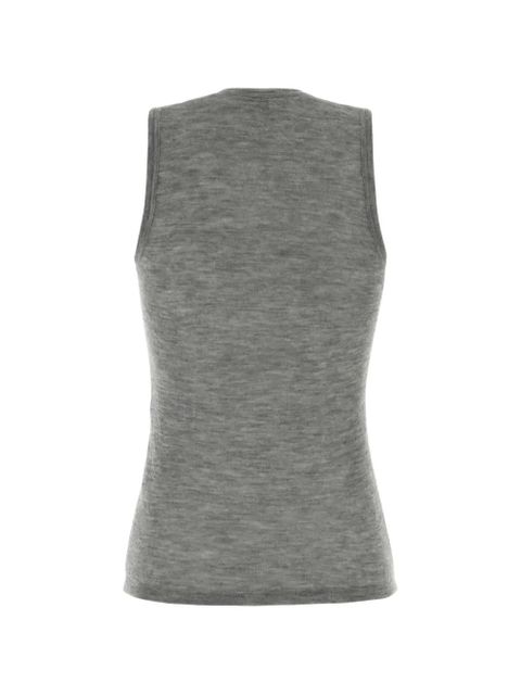 Saint Laurent melange-effect tank top - Grey - zdjęcie produktu nr 2