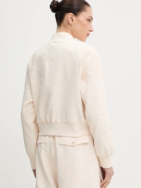 Liu Jo kurtka bomber kolor beżowy przejściowa oversize TA6178 TS118