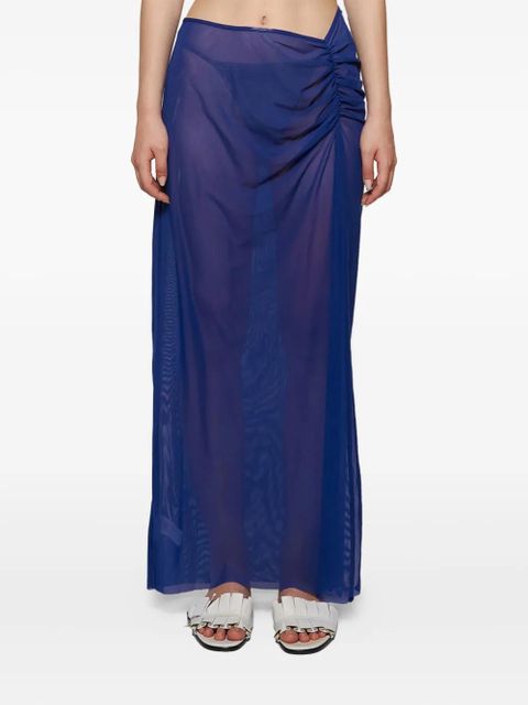 Bond-eye Claudia mesh draped maxi skirt - Blue
