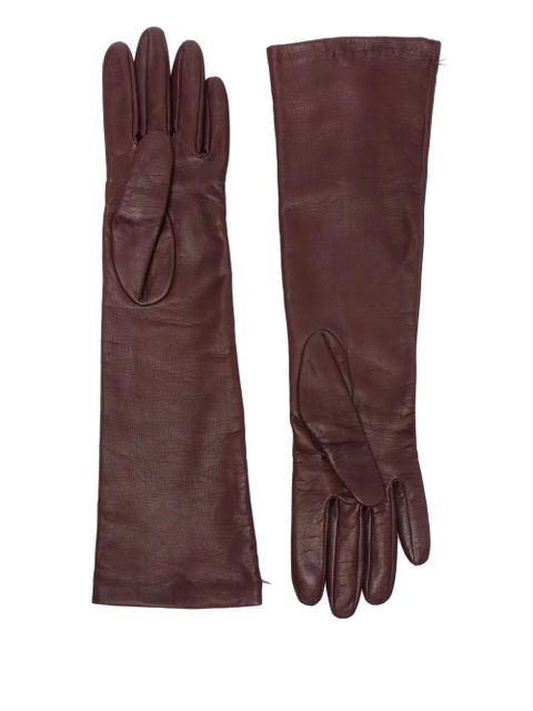 Max Mara long leather gloves - Brown - zdjęcie produktu nr 2