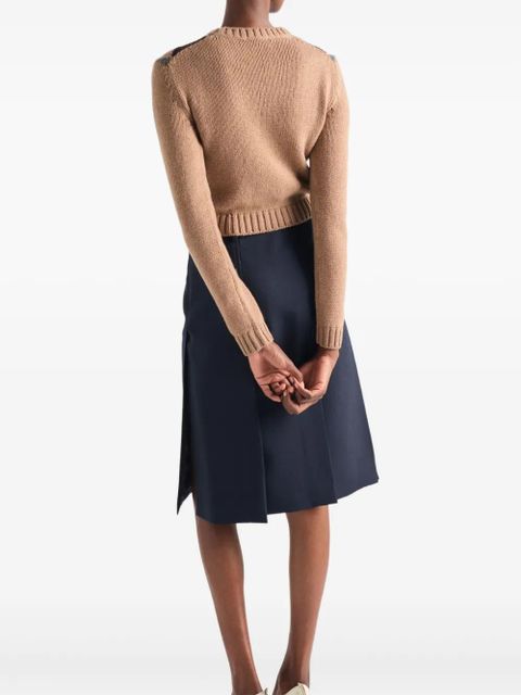 Prada argyle-pattern crew-neck sweater - Brown