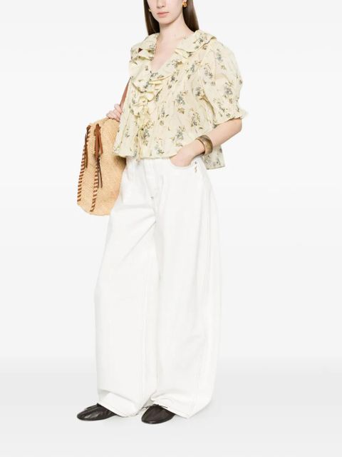 DÔEN Henri ruffled floral blouse - Yellow - zdjęcie produktu nr 2