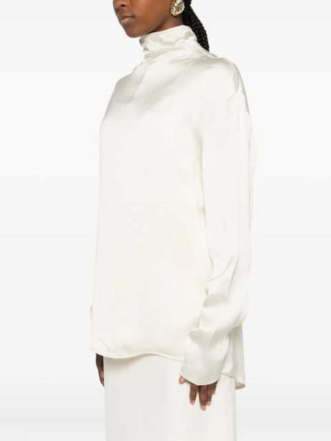TOTEME high-neck blouse - Neutrals - zdjęcie produktu nr 2