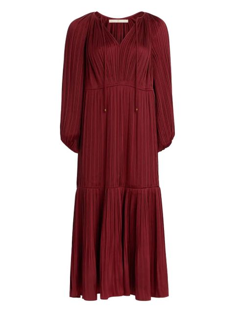 Marie Oliver Perrin pleated tie-neck maxi dress - Red - zdjęcie produktu nr 1