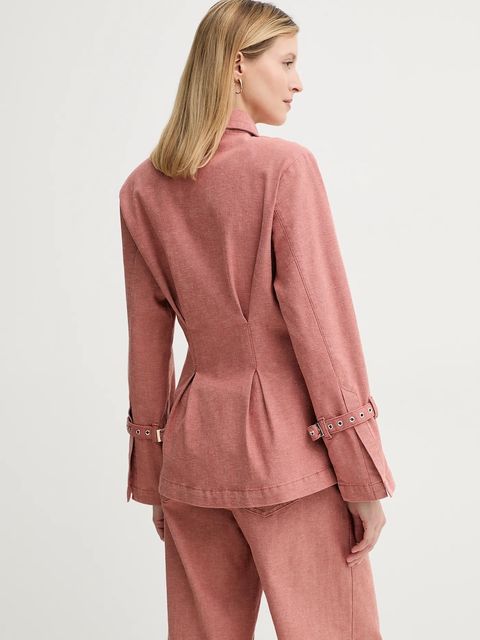 Gestuz koszula damska kolor pomarańczowy slim z kołnierzykiem klasycznym 10909937