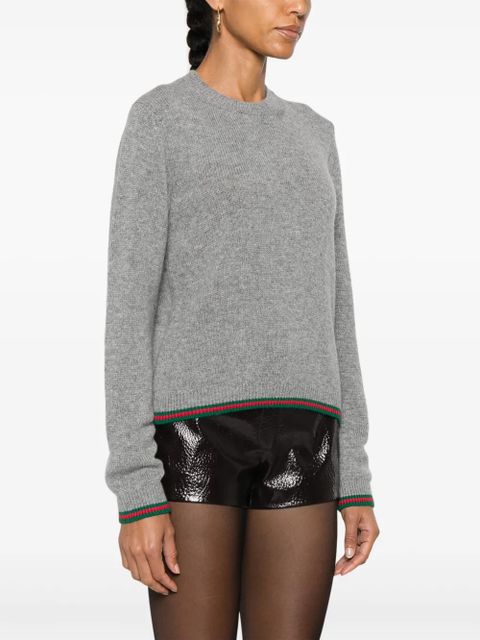 Gucci Web-trim sweater - Grey