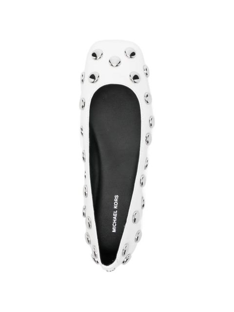 Michael Kors Matilda studded leather ballet flats - White