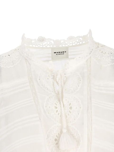 ISABEL MARANT ruffled eyelet shirt - White