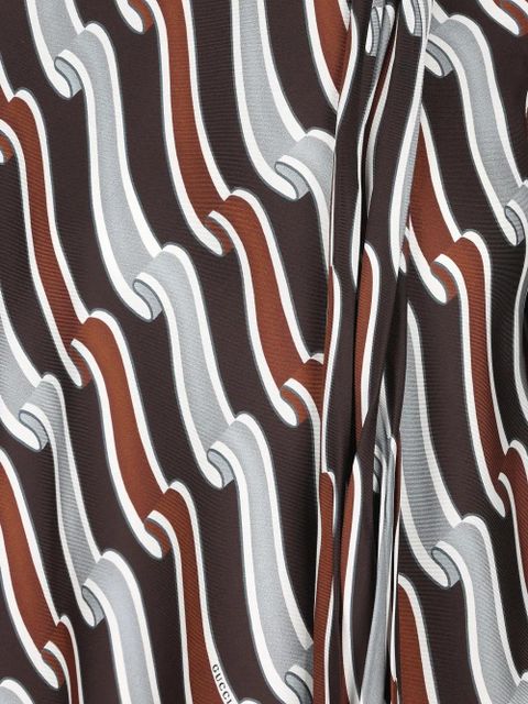 Gucci print silk blouse - Brown