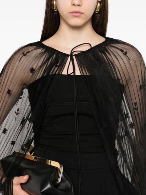TOTEME floral tulle cape - Black