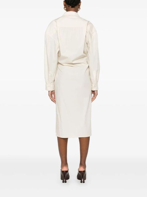 LEMAIRE straight-collar twisted midi dress - Neutrals - zdjęcie produktu nr 2