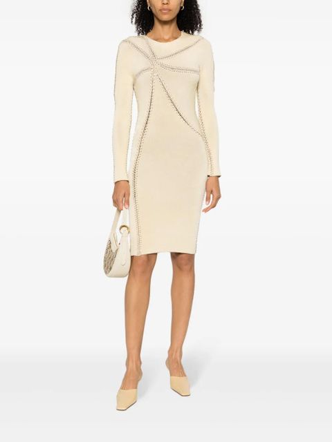 Isa Boulder Starfish whipstitch-detail midi dress - Neutrals - zdjęcie produktu nr 2