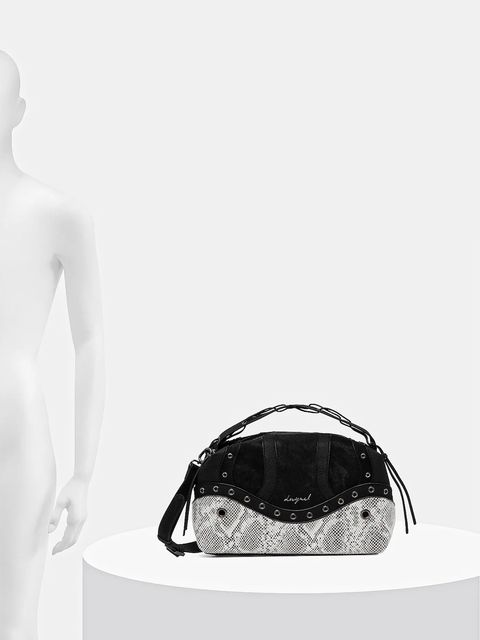 Desigual torebka SNAKE PATCH BERGAMO kolor czarny 25WAXP29