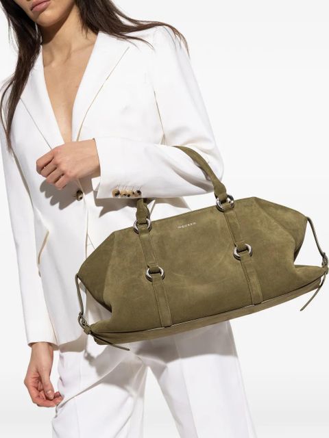 Alexander McQueen suede ring-detail tote bag - Green