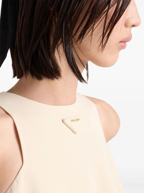 Prada bow detailing short dress - Neutrals