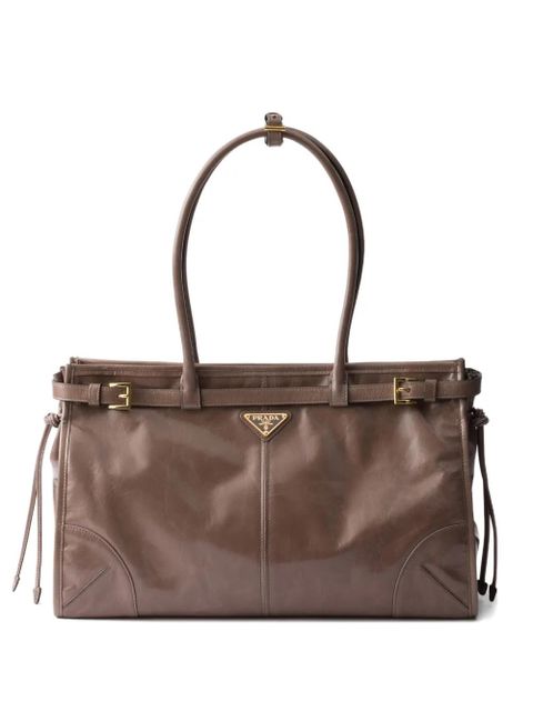 Prada large Bonnie leather tote bag - Brown - zdjęcie produktu nr 1