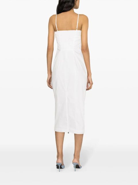 ROTATE BIRGER CHRISTENSEN shirred-panel poplin midi dress - White