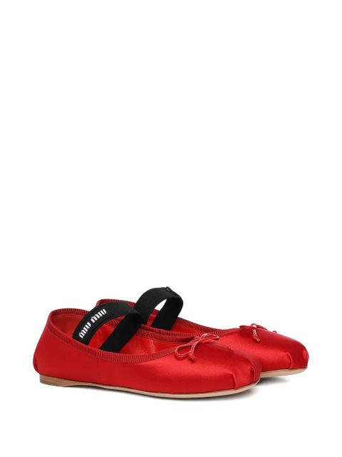 Miu Miu satin ballet flats - Red - zdjęcie produktu nr 2