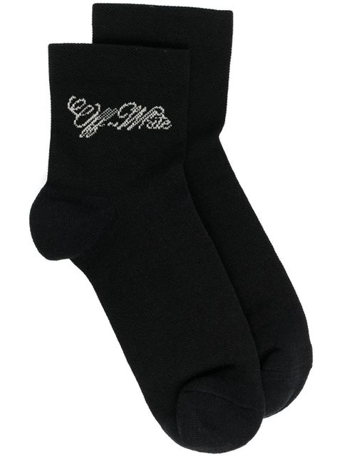 Off-White intarsia logo socks - 1001 BLACK WHITE - zdjęcie produktu nr 1