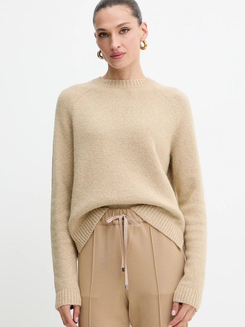 BOSS sweter z domieszką wełny damski kolor beżowy 50478315 - zdjęcie produktu nr 1