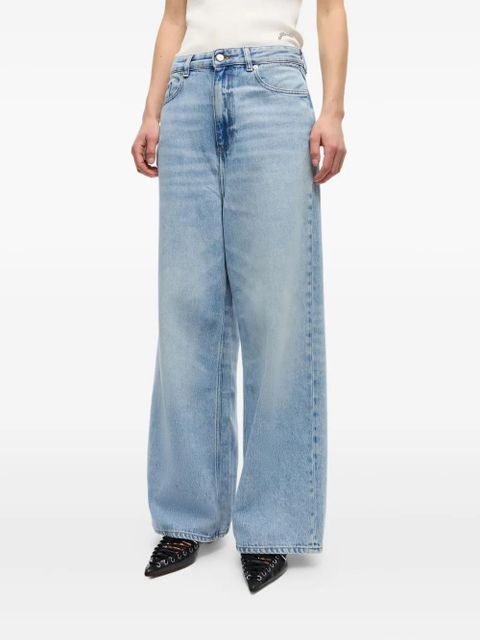 GANNI whiskering-effect jeans - Blue