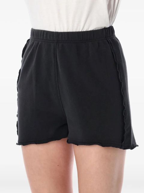 American Vintage raw-cut elasticated shorts - Black
