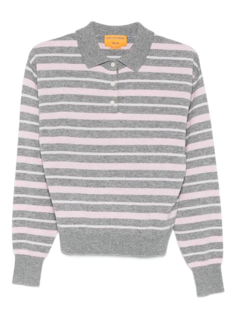 Guest In Residence collegiate stripe long-leeves polo top - Grey - zdjęcie produktu nr 1