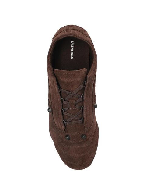 Balenciaga City studded leather sneakers - Brown