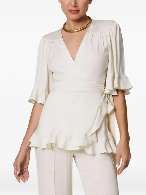 TWINSET ruffled wrap blouse - White