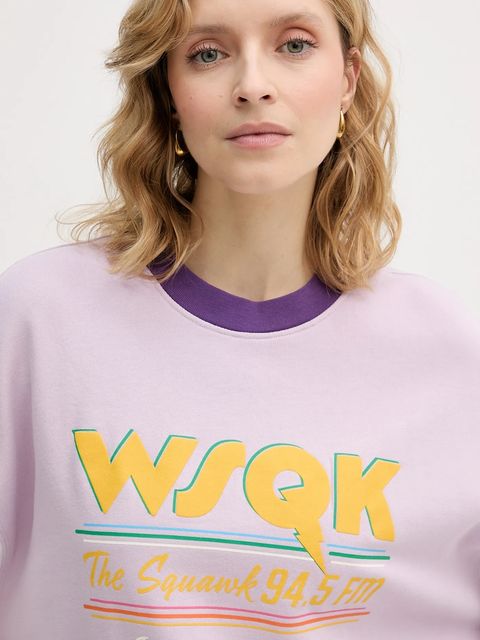 United Colors of Benetton bluza bawełniana dziecięca x Stranger Things damska kolor fioletowy wzorzysta 33NVD10BB - zdjęcie produktu nr 2