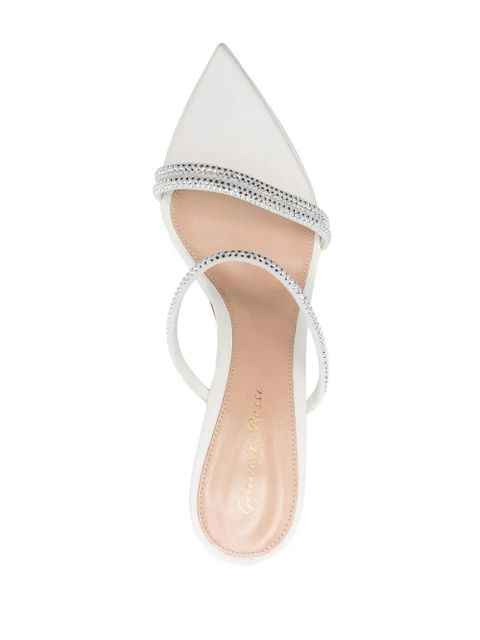 Gianvito Rossi Montecarlo crystal-embellished 130mm sandals - White