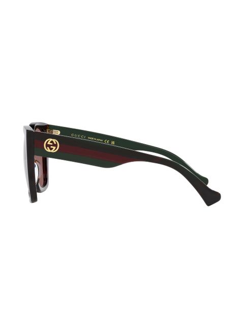 Gucci Eyewear tortoiseshell oversized-frame sunglasses - Green