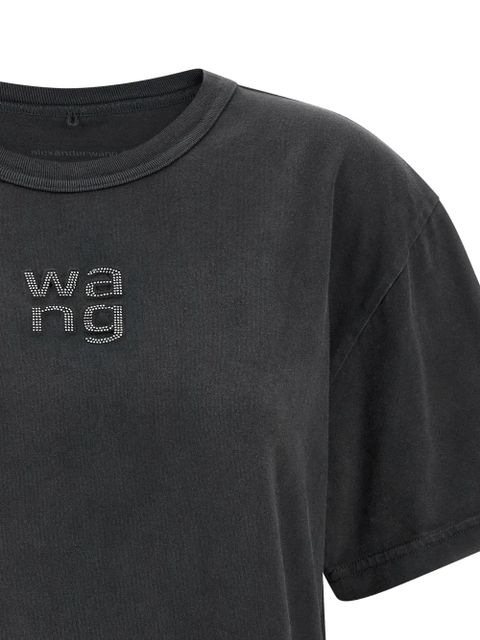 Alexander Wang rhinestone logo T-shirt - Grey
