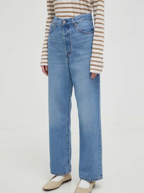 Levi's jeansy RIBCAGE STRAIGHT ANKLE damskie high waist - zdjęcie produktu nr 1