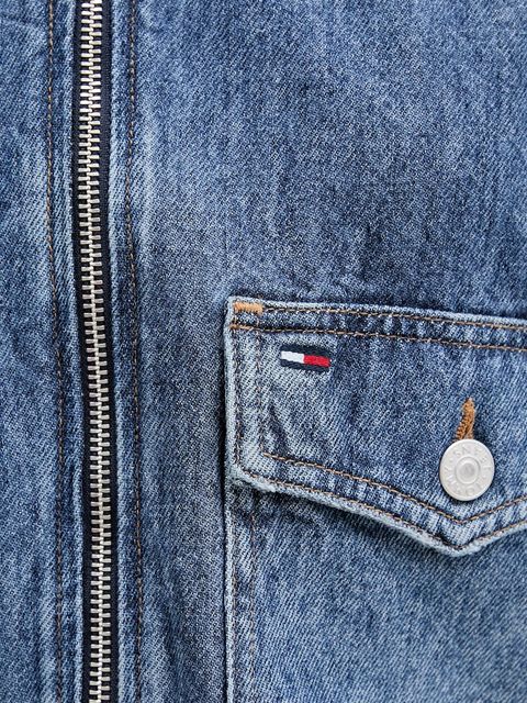 Tommy Jeans kurtka jeansowa kolor granatowy przejściowa DW0DW21553