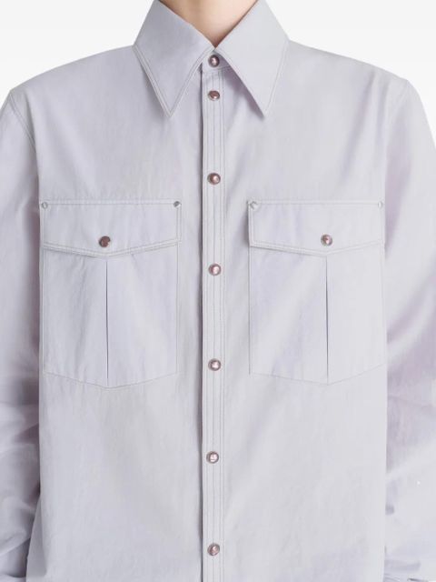 LEMAIRE chest-pocket fitted shirt - Grey